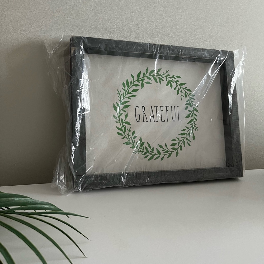 Handmade wooden grateful sign